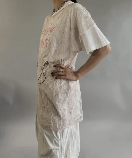【USED 】Flower Patterned Sheer Top /240505-023