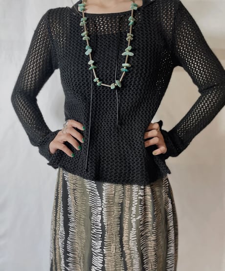 【USED】  Crochet L/S Top①/20210819-004