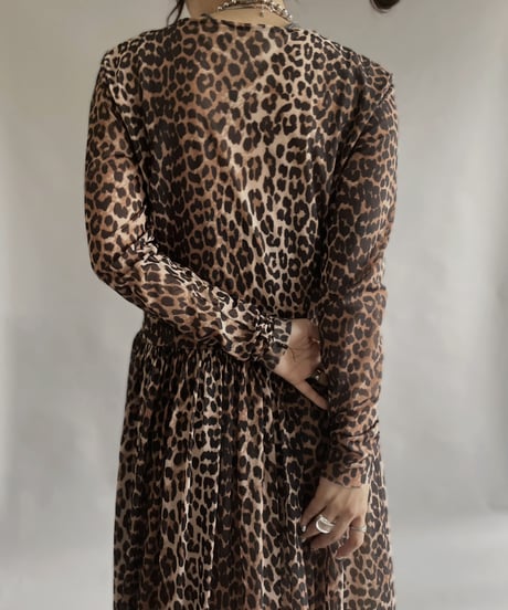 【USED】 GANNI Poly Leopard Patterned One-piece / 230401-031