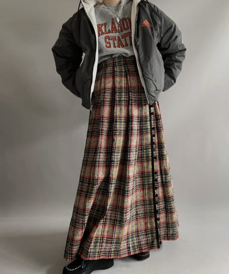 【USED 】 Tartan Check Wrap Long Skirt/ 231202-008