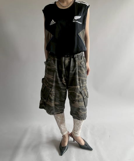 【USED】 Camouflage Wide Cargo Shorts /250712-014