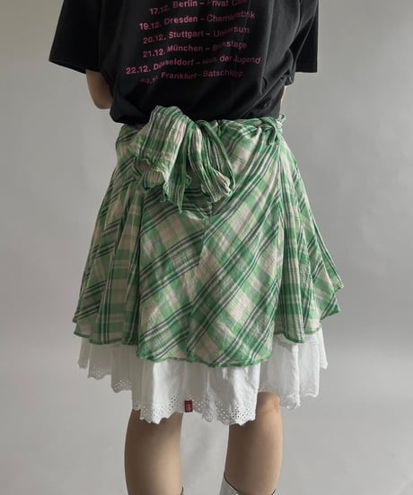 【USED 】Check Patterned Mini Skirt / 240713-012