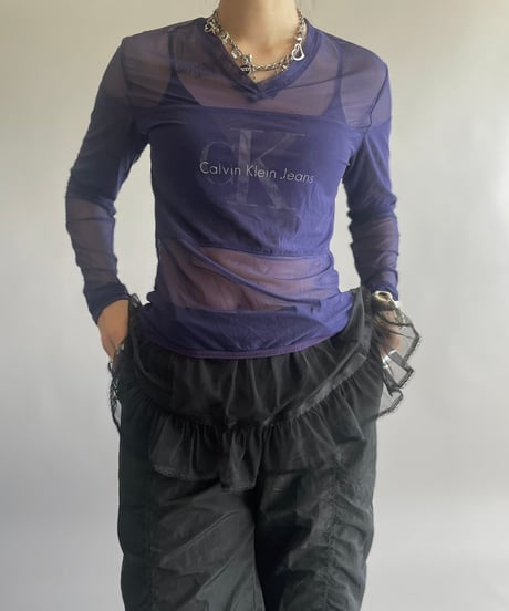 【USED】 Calvin Klein Jeans Sheer Top /241006-008