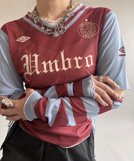 【NEW】Chinatsu Aoyama × UMBRO Tule Tee Burgundy  /  250315-002