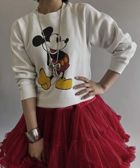【USED 】Made in USA 80s Disney Mickey Raglan L/S Sweat Top/240407-022