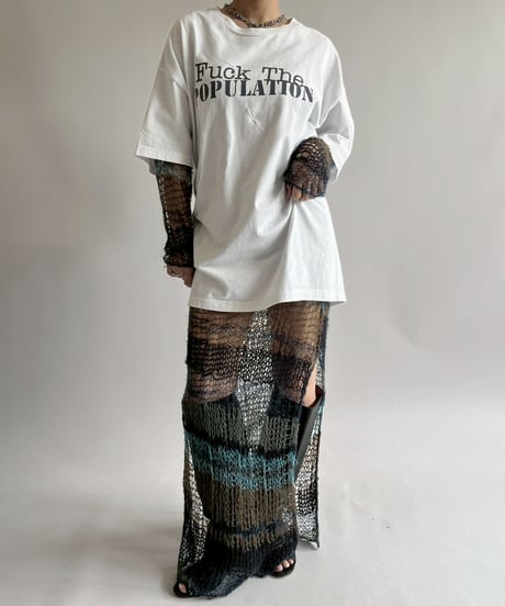 【USED】  Made in USA Fuck the POPULATION T-Shirt /250510-002