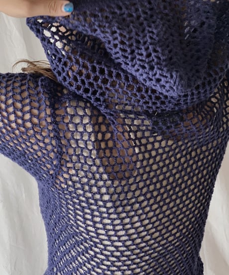 【USED】  Crochet Knit Top/210506-040