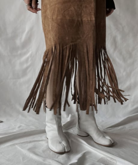 【USED】 Suede Fringe Skirt/210926-011