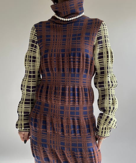 【USED】  KIKO KOSTADINOV Patterned Knit Long One-Piece/250104-025