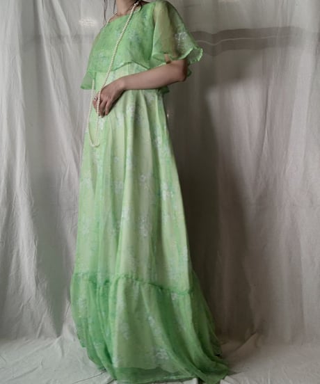【USED】 Flower Patterned See-through N/S Dress/210714-033