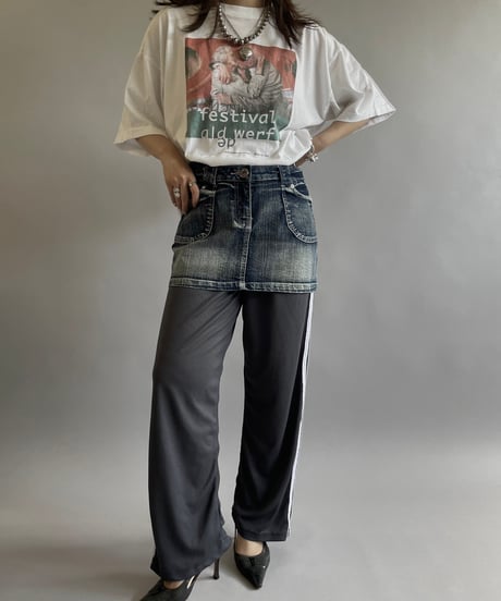【USED 】X-mail Denim Mini Skirt/ 240615-018