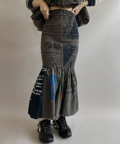 【RE;CIRCLE】RE Eco-Friendly Bag Shirring Skirt Gray / 230828-025