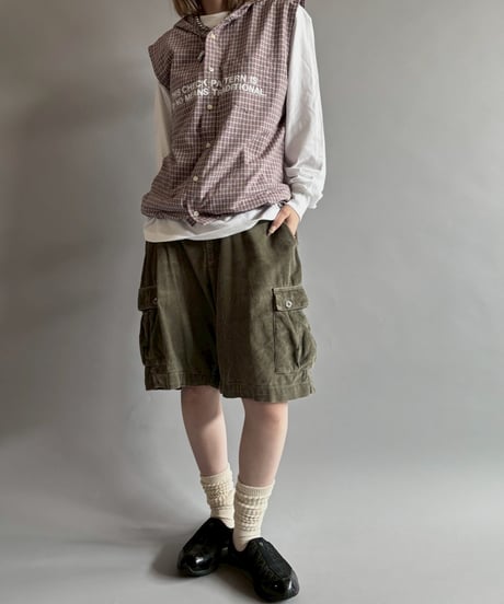 【RE;CIRCLE】 Stencil N/S Hooded Check Shirt  /  250911-002