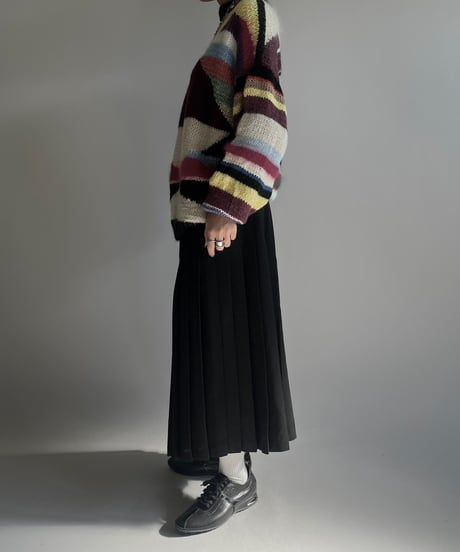 【USED】 Wool Pleats Skirt /250201-010