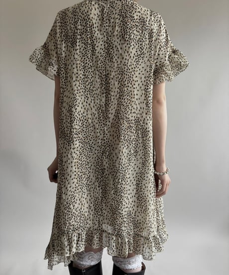 【USED】 Made in ITALY Leopard Pattern S/S One-Piece  / 250531-001