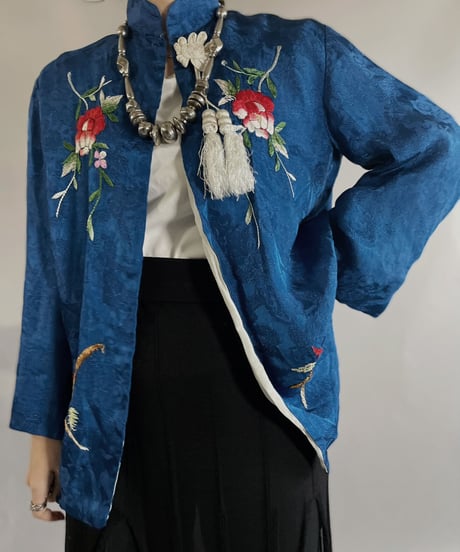 【USED】 Embroidery Jacket Blue / 230102-029