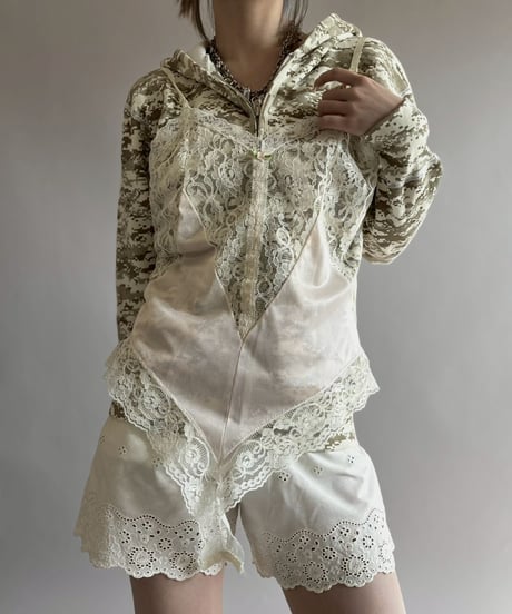 【USED】 Lace Lingerie Leotard Camisole Top / 260314-022