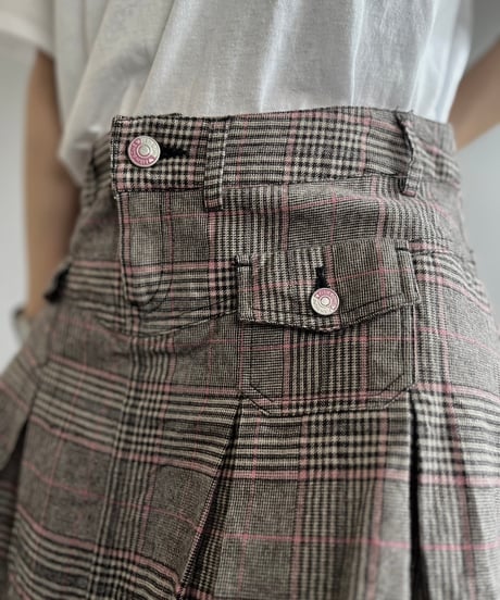 【USED】 Check Patterned Mini Skirt /240803-028