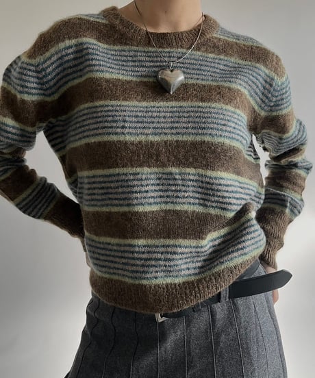 【USED】 Pattern Wool Knit Top /250118-028