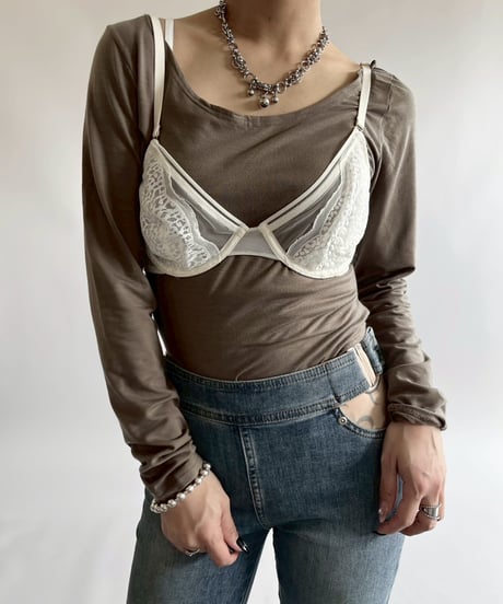 【USED】 Lace Pattern  Camisole Bra Top /250419-021