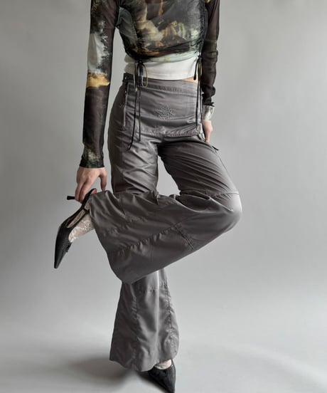 【USED】  Design nylon flare Pants / 250920-025