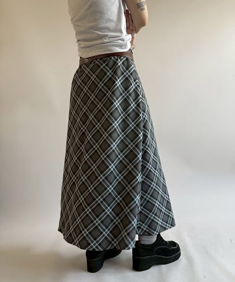 【USED】 Check Long Skirt  /250802-014