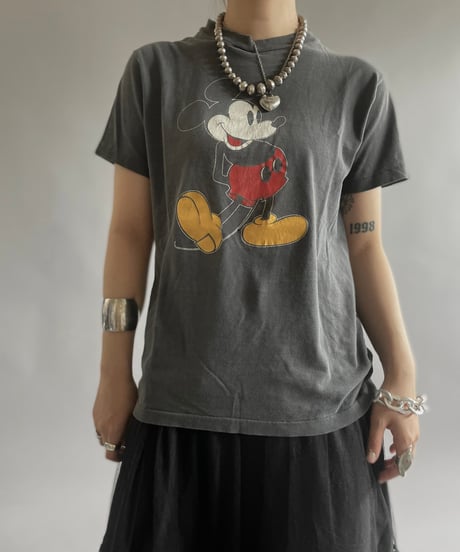 【USED】 Made in USA  80's Disney Mickey T-Shirt/240525-001