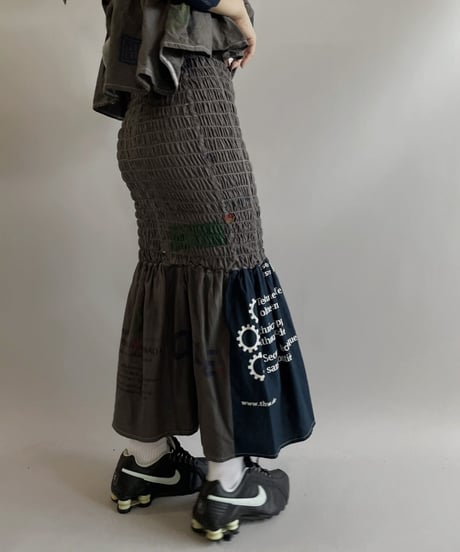 【RE;CIRCLE】RE Eco-Friendly Bag Shirring Skirt Gray / 230828-025