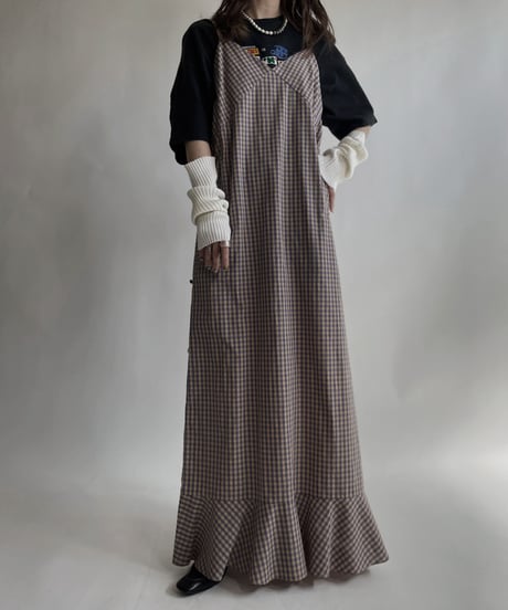 【USED】 Gingham Check Camisole One-piece / 220409-021