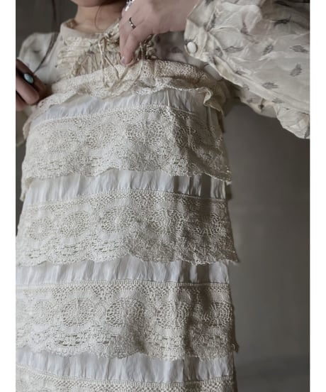 【RE;CIRCLE】 RE Crochet Long Skirt/220220-013