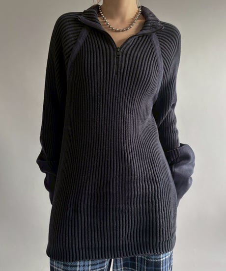 【USED】 ARMANI EXCHANGE Half Zip Rib Knit Top / 251129-010