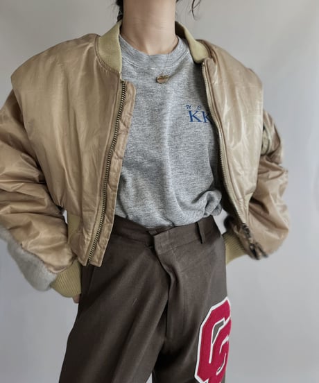 【RE;CIRCLE】 RE Short MA-1 Mohair Jacket Beige / 230112-022