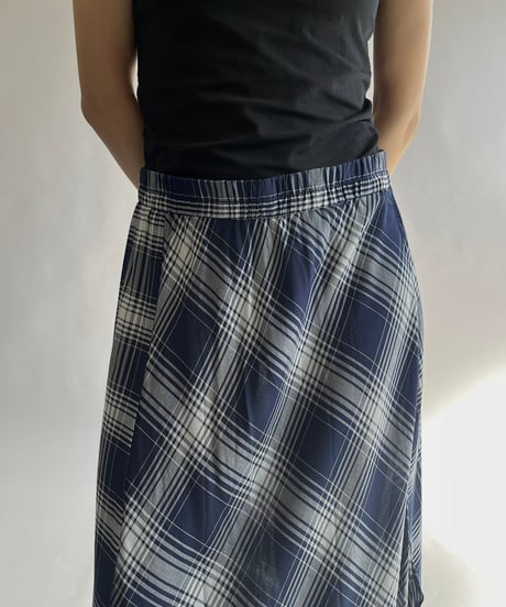 【USED】 Check Patterned Sheer Skirt / 241019-027