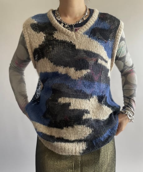【USED】 Heaven Mohair Knit Vest /241006-013
