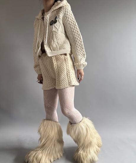 【RE;CIRCLE】 RE Aran Knit Double Zip-up Parka / Ivory / 251030-007