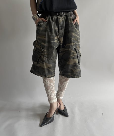 【USED】 Camouflage Wide Cargo Shorts /250712-014