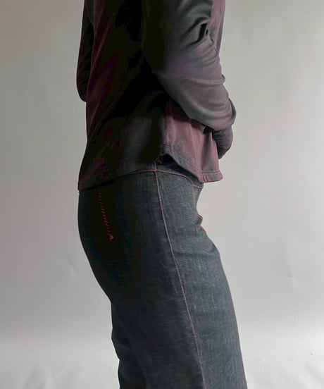 【USED】  Cop.Copine Stitch Design Stretch Flare Denim Pants / 251014-039