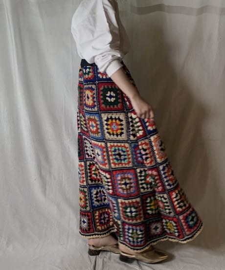 【USED】　Granny Knit Long Skirt①/210404-009