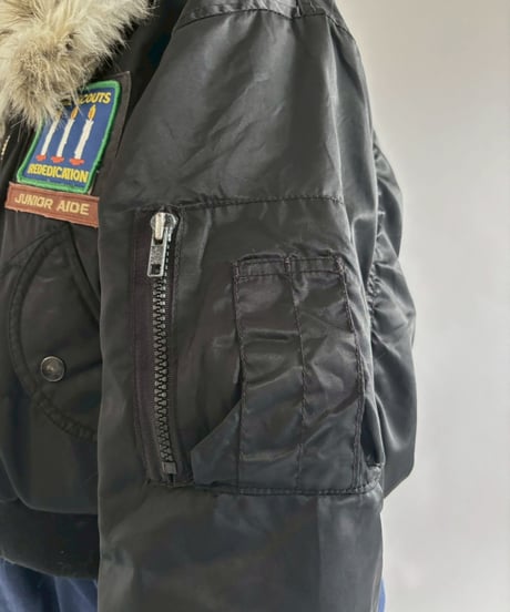 【RE;CIRCLE】  RE MA-1 Patched Fur Collar Short Jacket Black/ 251120-006