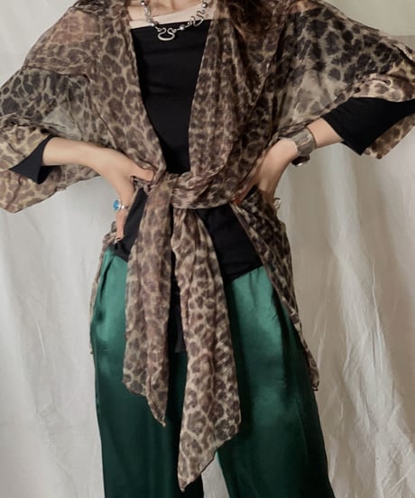 【USED】 Leopard Patterned See-through Top/210630-034