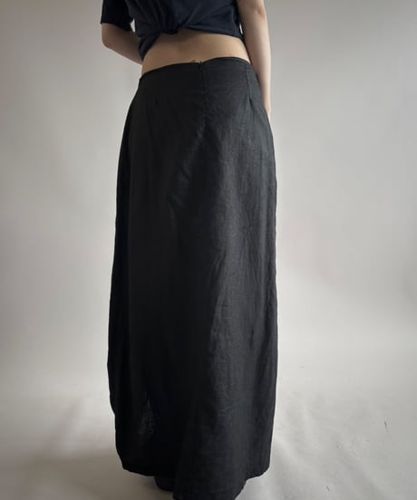 【USED】 Made in France Linen100% Pocket Design Skirt /250802-010