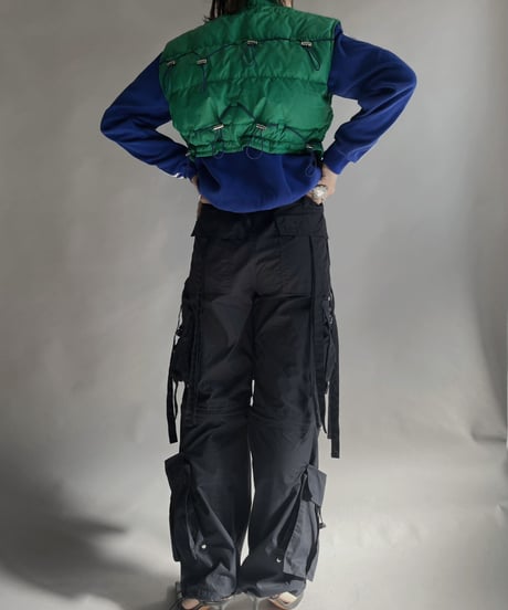 【USED】 Poly Zip-up Line Top Blue / 230128-004