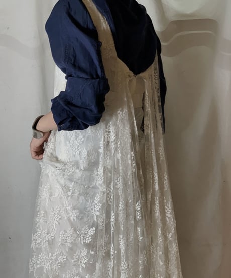 【USED】  USA Flower Patterned Lace Dress②/210429-031