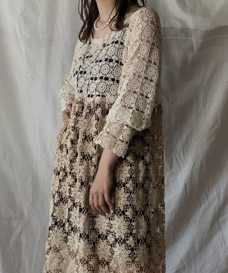 【RE;CIRCLE】 RE Crochet Lace Dress③/210421-003