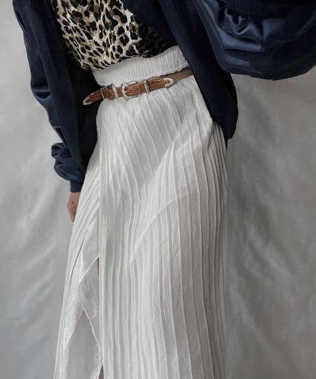 【USED】 Poly Pleats Long Skirt①/210921-028