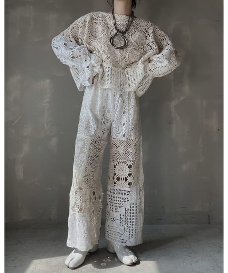 【RE;CIRCLE】 RE Crochet Patchwork L/S Top⑥/20220317-011