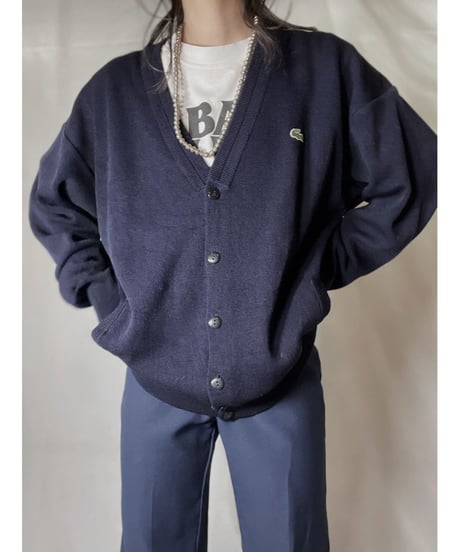 【USED】 LACOSTE Acrylic Knit Cardigan  ⑧ / 220111-009