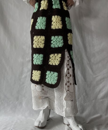 【RE;CIRCLE】 RE Granny × Crochet Long Skirt①/211014-020