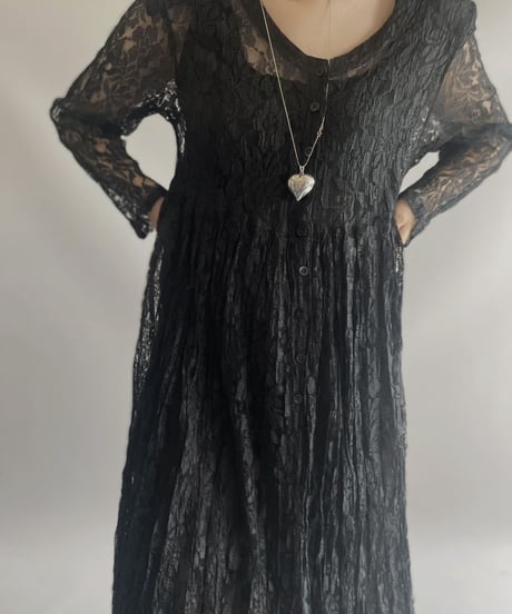 【USED】 Lace Sheer Long One-Piece / 231028-008