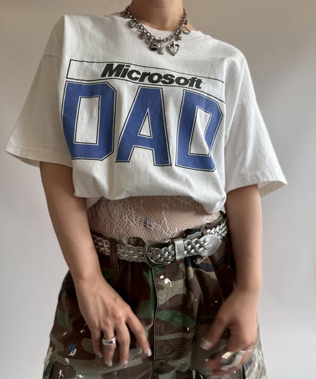 【USED】 90's Hanes Microsoft DAD T-Shirt / 250719-009